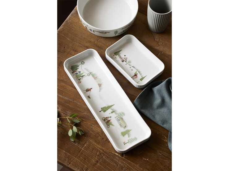 Pillivuyt Fad rektangulært Vinter 18 x 12 cm Hvid Ovnfast porcelæn Hvid