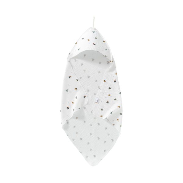 Cottonbaby Soft Badcape - Boats At Sea