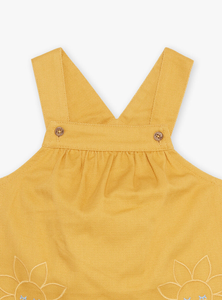 Robe chasuble en twill jaune miel