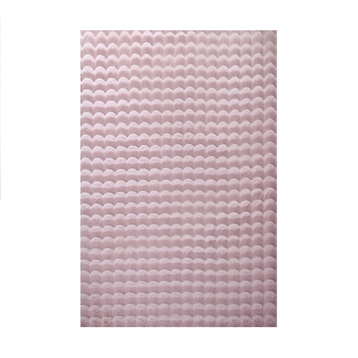 Zacht hoogpolig vloerkleed - Ambrey 3D Roze