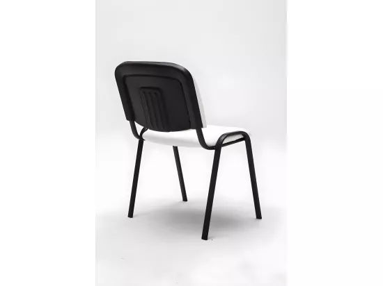 Chaise visiteur assise rembourrée blanche 53 x 53 x 83 cm BUR10068