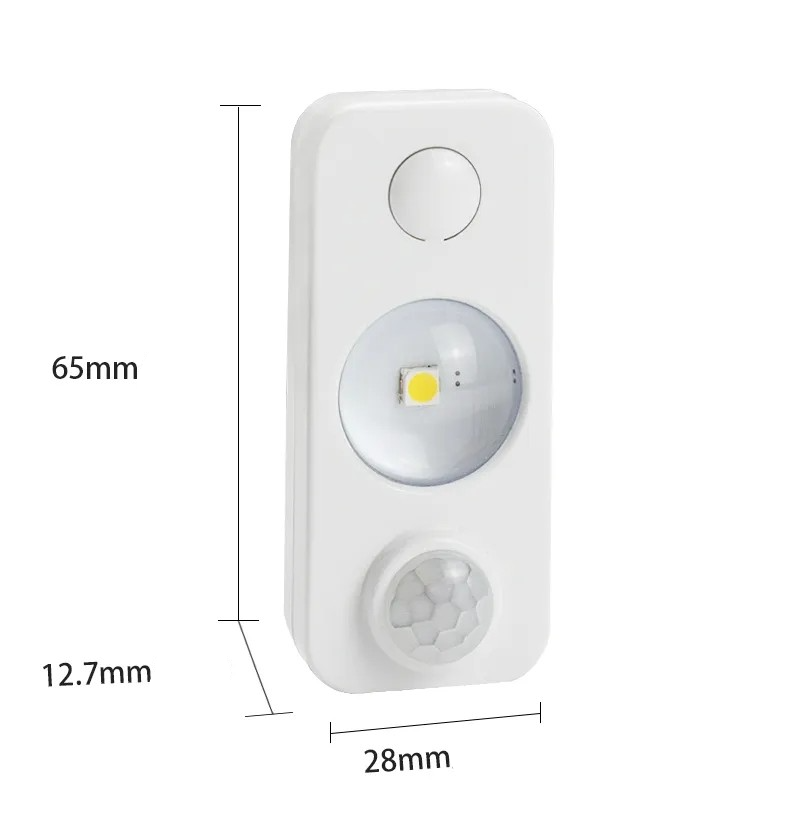 (4er Set) 65x28mm LED Leuchte Schrank Beleuchtung Selbstklebendes Nachtlicht mit Bewegungsmelder (USB) - Warmweiss
