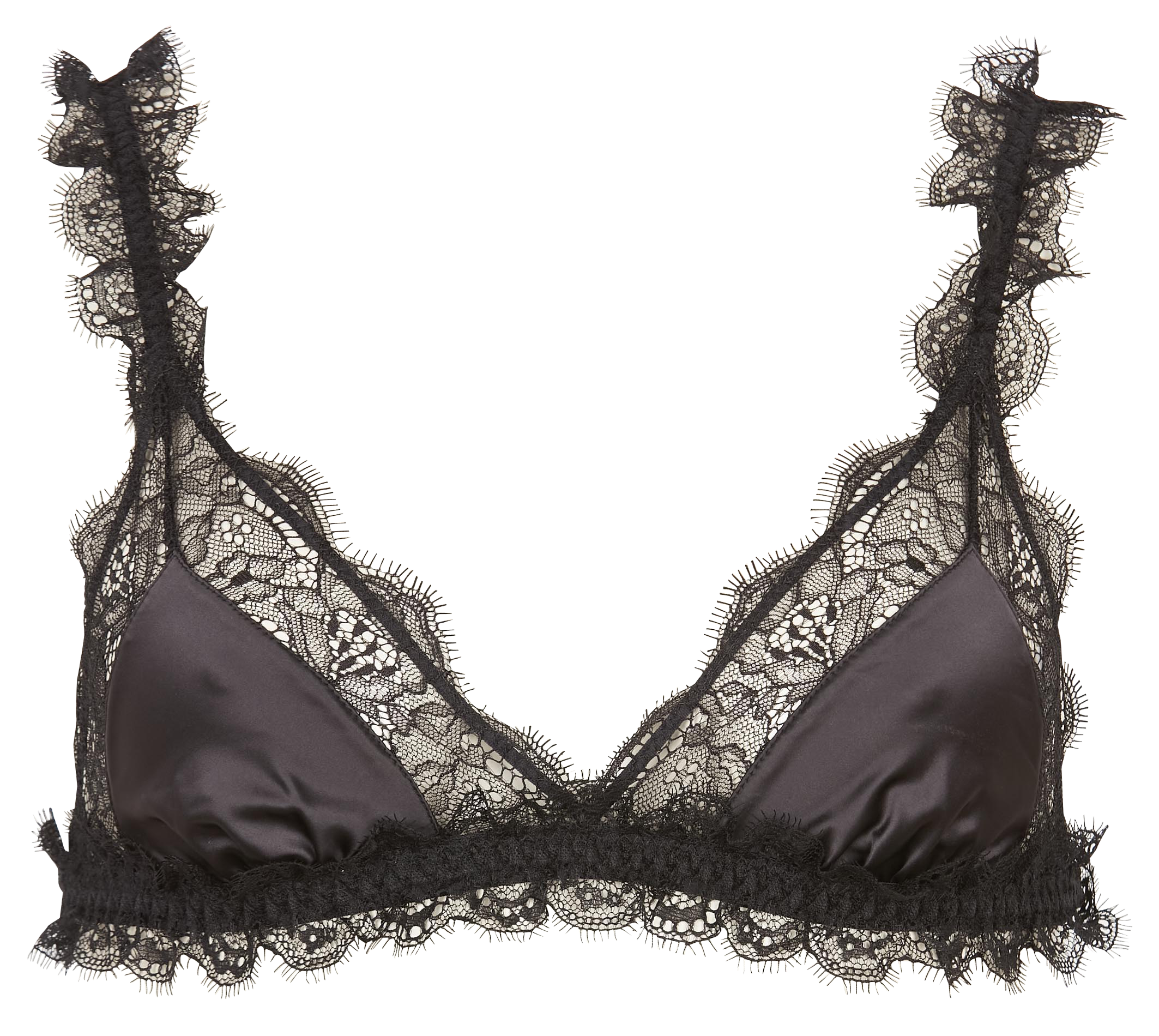LOVE LACE LACE - Bralette triangle en satin | Noir