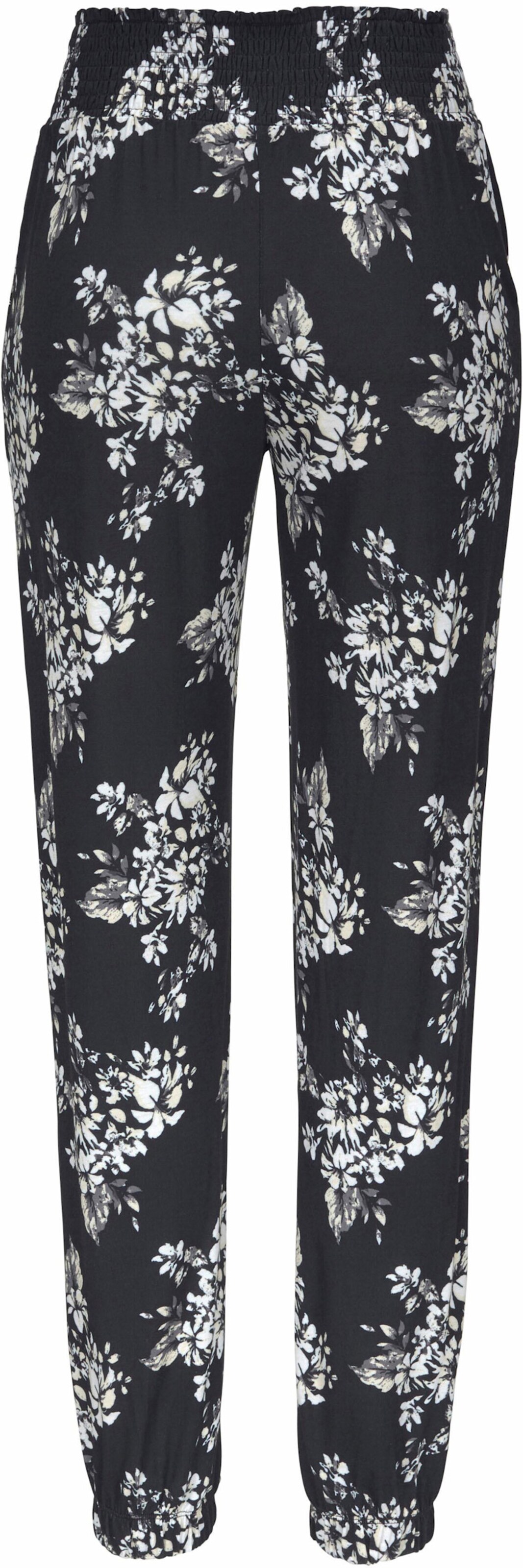 LASCANA Strandhose in schwarz-creme