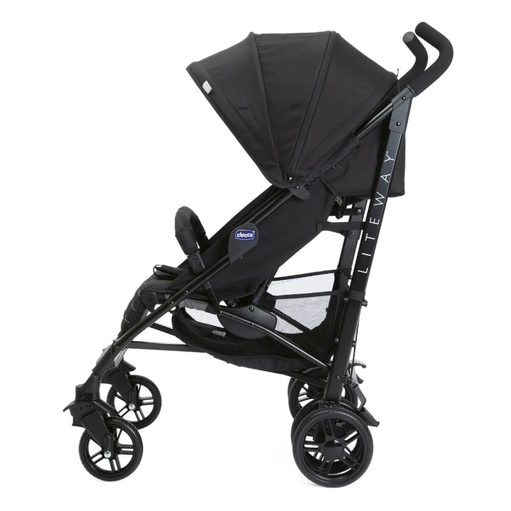 Sportwagen Lite Way4 mit Faltbarem Frontbügel 22Kg Traglast, mit Neuem Großen Verdeck und Textilen Design, inkl. Regensc