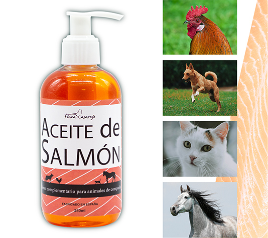 Óleo de Salmão para Cães, Gatos e Cavalos (250 ml) | Rico em Ômega 3, 6 e 9 para a Saúde da Pele, Pelagem e Penas dos Animais de Estimação