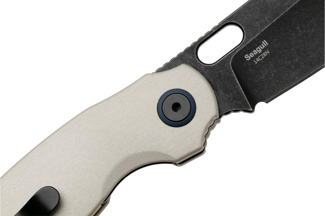Kizer Vanguard Seagull V3770A3 Blackwashed 14C28N, Champagne Aluminium, zakmes