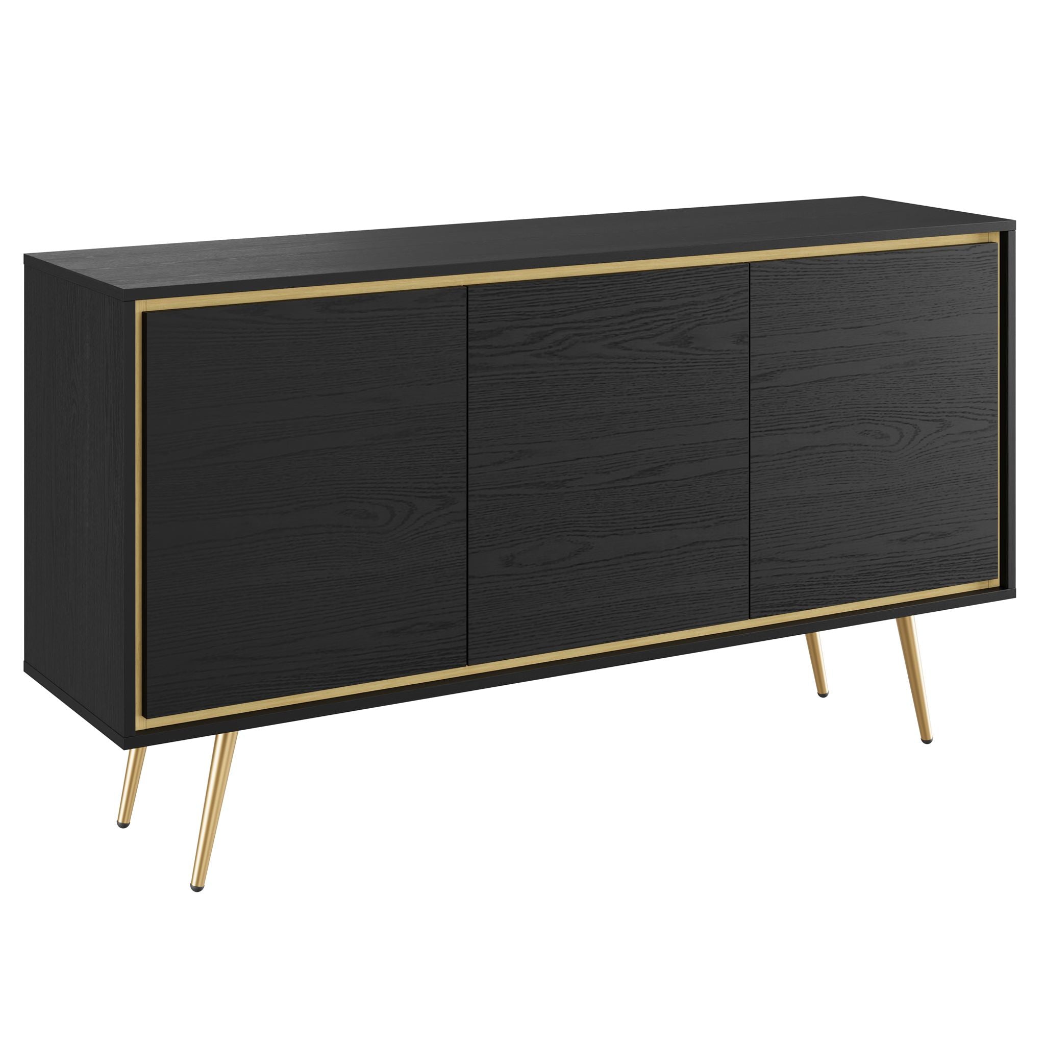 Meubella - Dressoir Tara - Zwart eiken - 150 cm