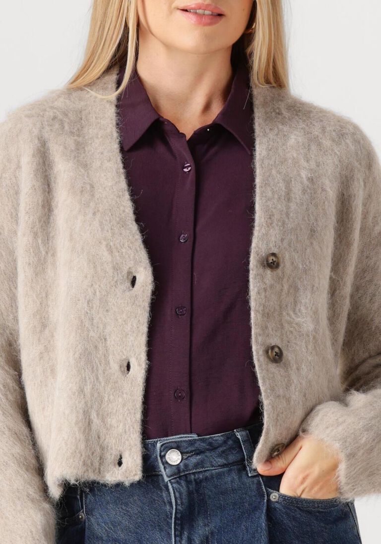 beige second female vest karla knit cardigan