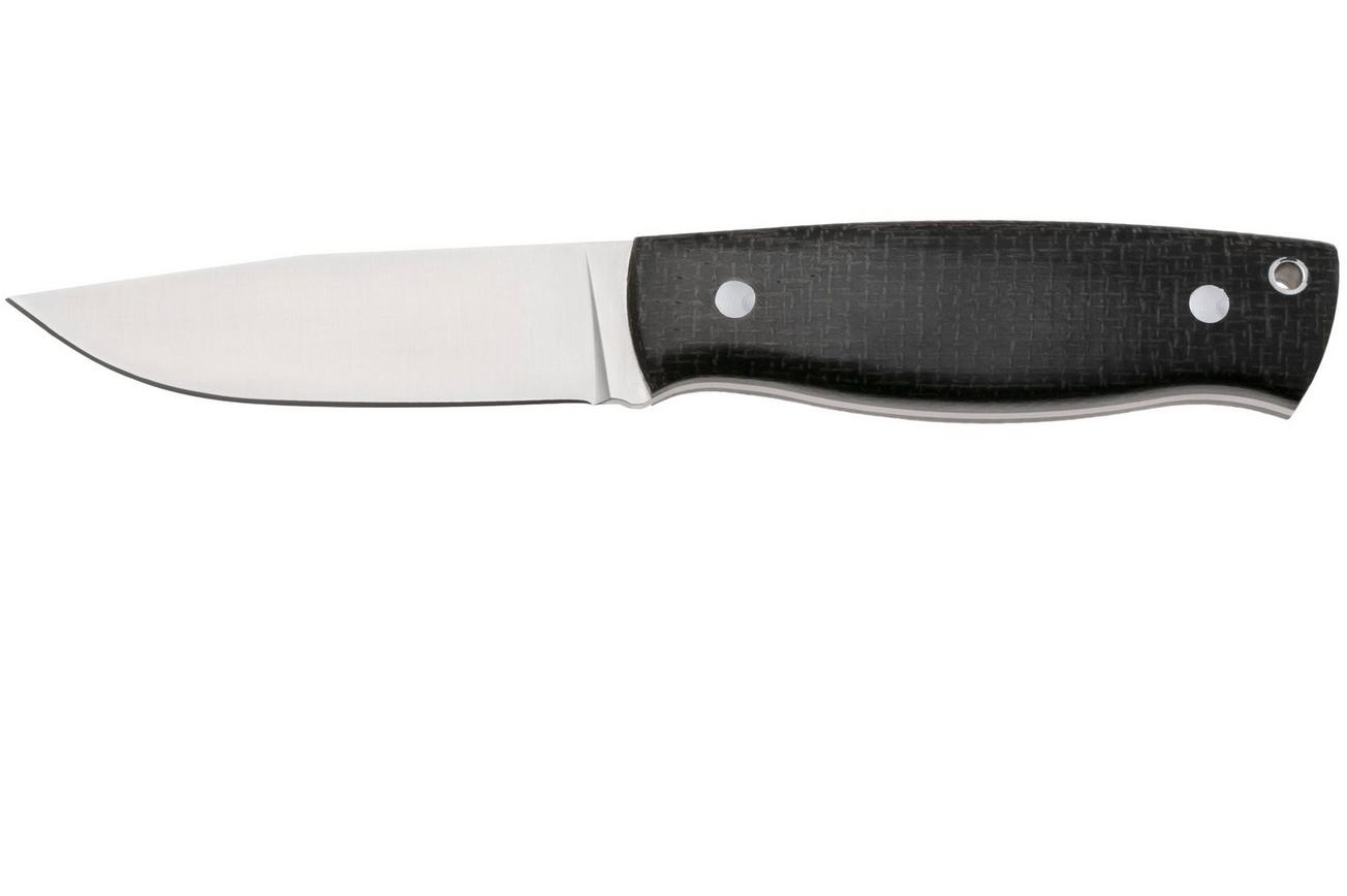 Nordic Knife Design Forester 2002, Satin 14C28N, Bison Micarta, vaststaand mes