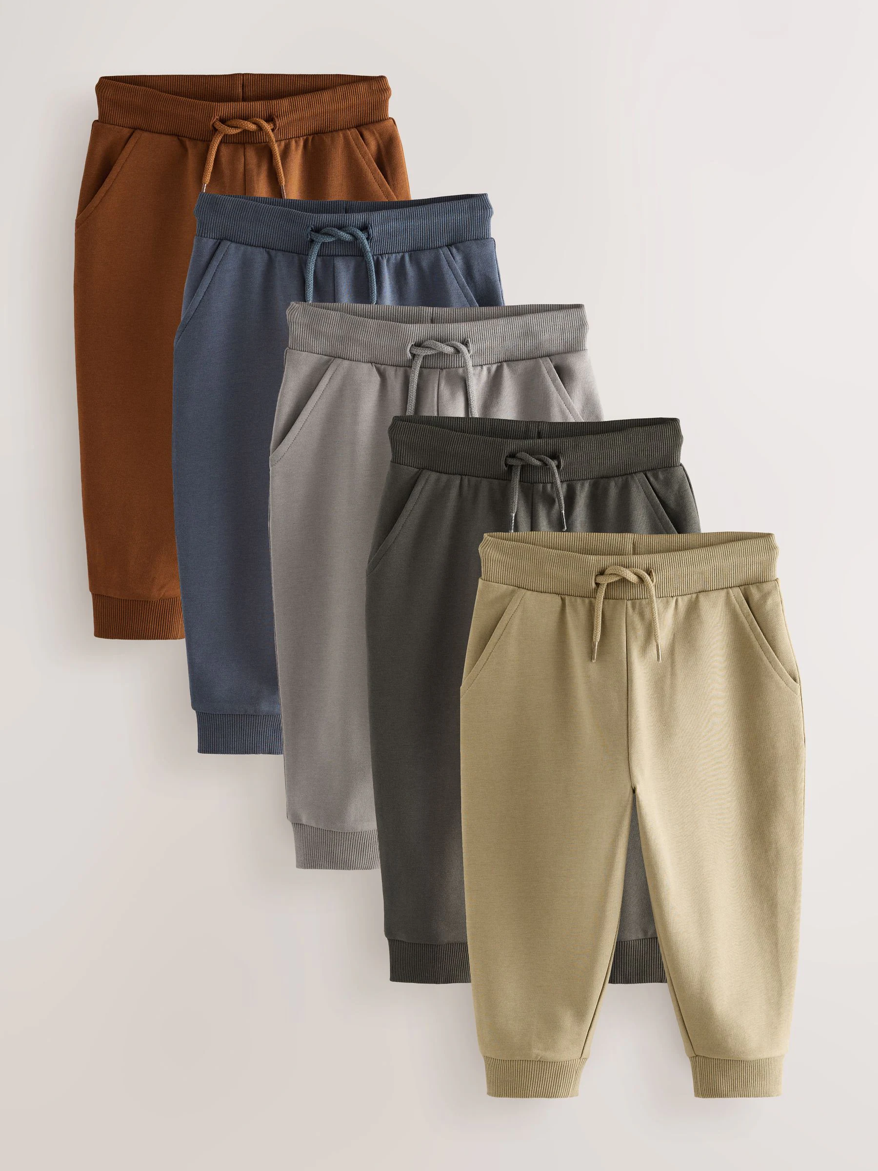 Kaki/grijs/blauw - Verpakking van 5 joggingbroeken (3mnd-7jr)