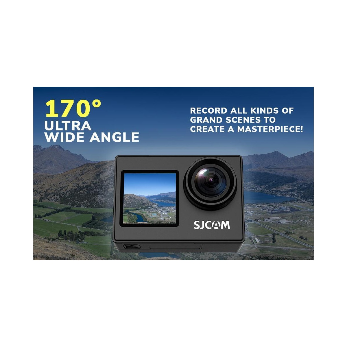 SJCAM SJ4000Dual Screen 4K 30fps Actionkamera, Wifi, Dobbel skjerm, Vanntett skall. bærbar
