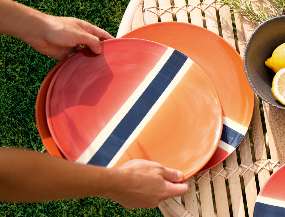 Lot de 2 assiettes plates-Déjeuner andalou