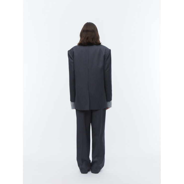 2NDDAY 2ND Harry - Pinstripes Dark grey melange