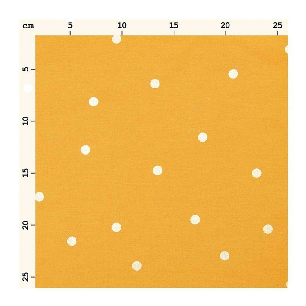 Toile moutarde points dorés 140 x 50 cm