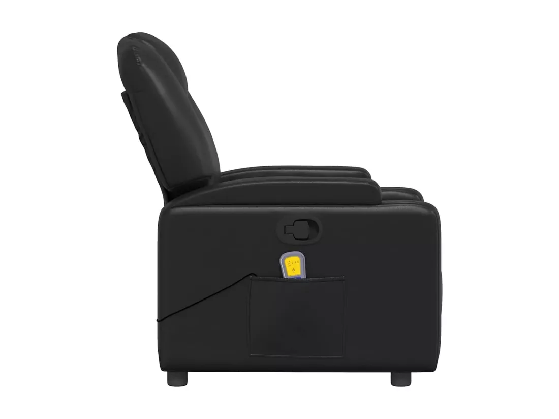 Fauteuil de massage inclinable Noir Similicuir