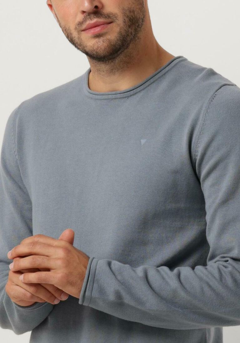PUREWHITE blauwe purewhite trui garment dye knit with round neck
