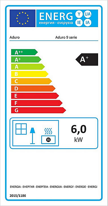 Poêle à bois en acier Aduro 9.6 6kW 140m²
