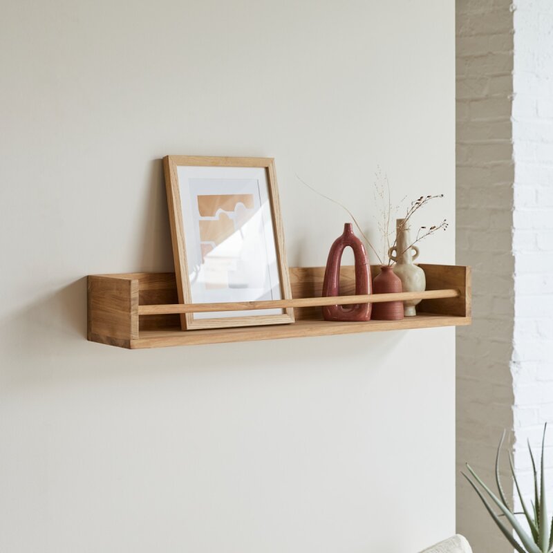Etagère murale en bois de teck Ugo H 15 x L 100 x P 20 cm