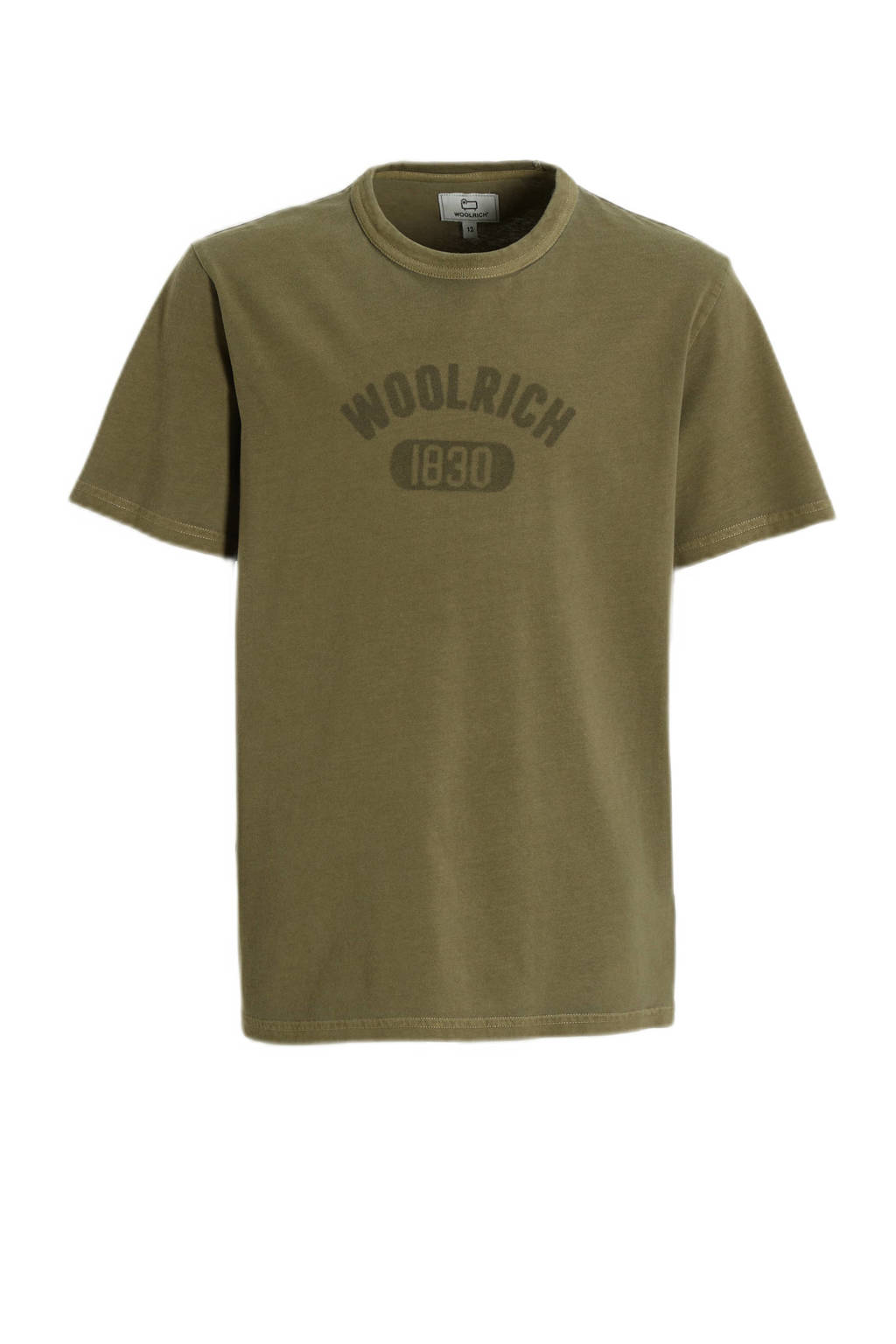 Woolrich T-shirt met tekst mosgroen