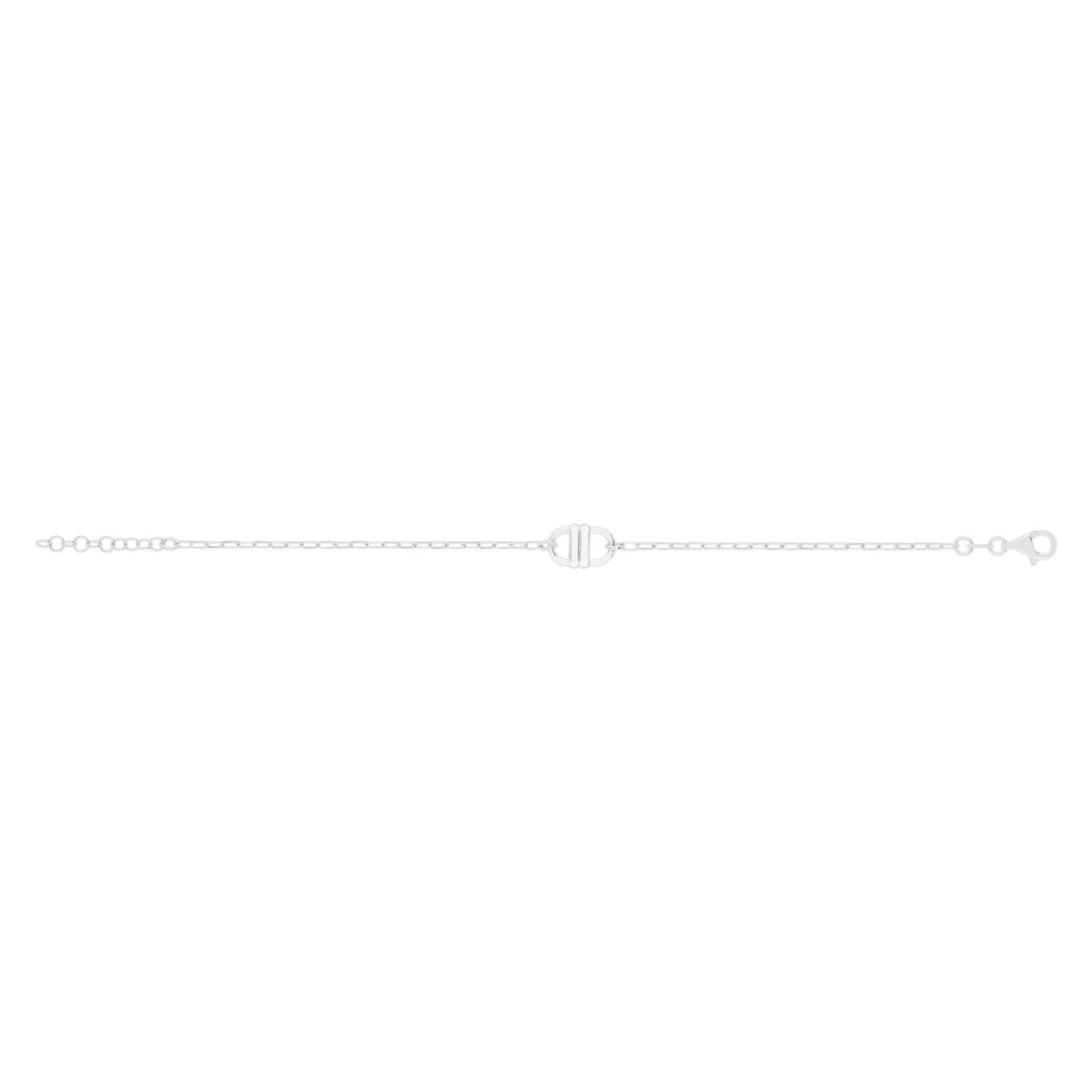 Bracelet argent 925 maille forçat motif maille marine. Longueur 19,5 cm.