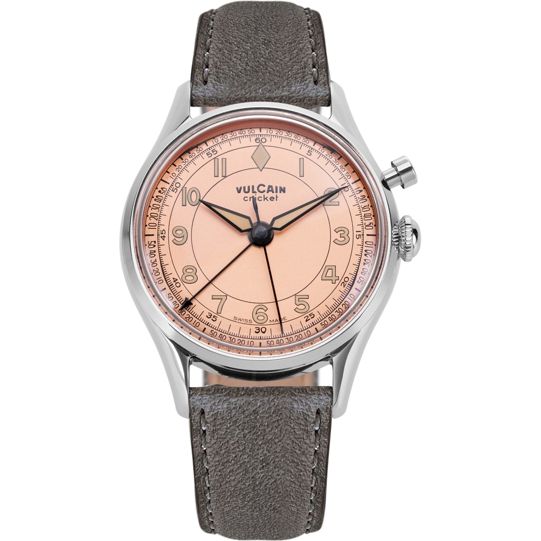 Vulcain Cricket Classique 36mm Salmon Steel Caseback