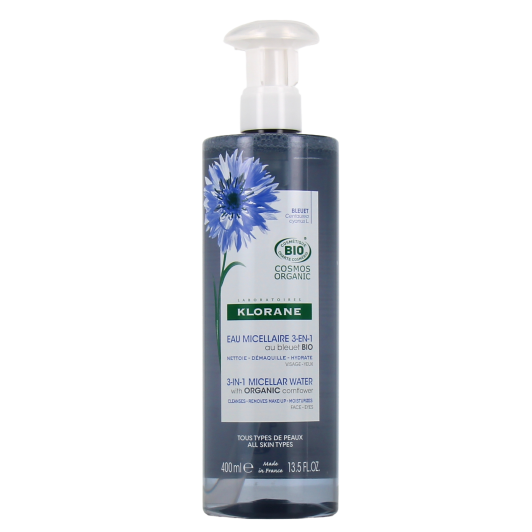 Klorane Eau Micellaire 3 en 1 au Bleuet bio - Démaquillant bio