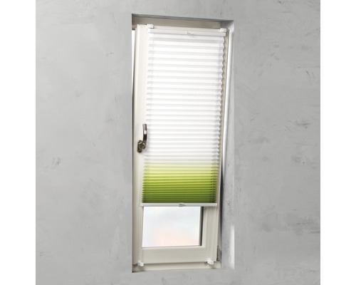 Soluna plisségordijn met zijspan, kleurverloop wit/groen, 45x130 cm
