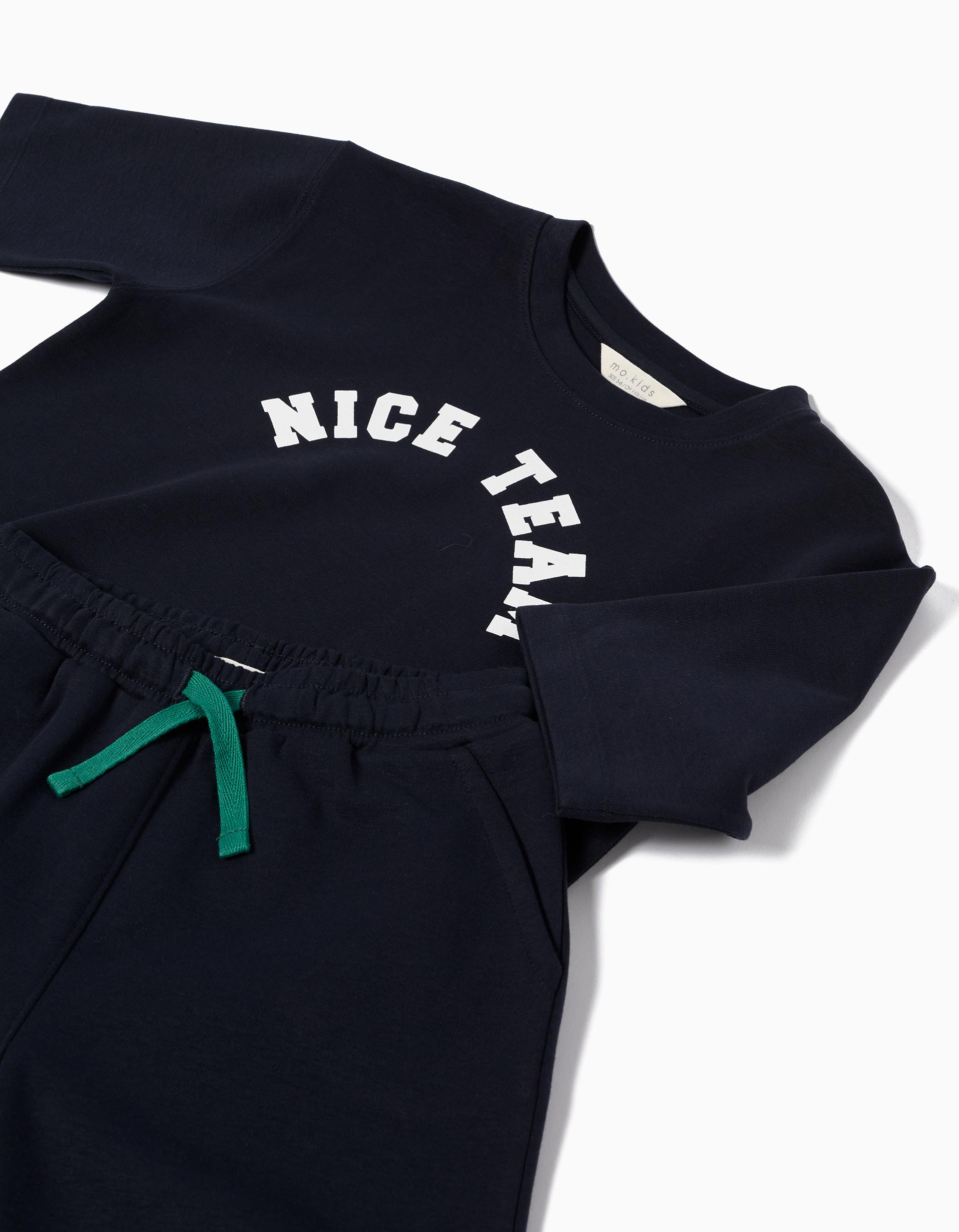 Conjunto T-shirt e Calções Fleece, Menino, Azul