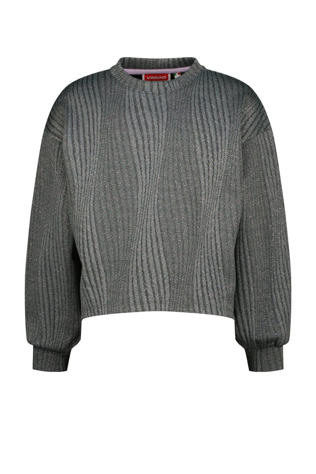 Vingino sweater Jane met all over print grijs