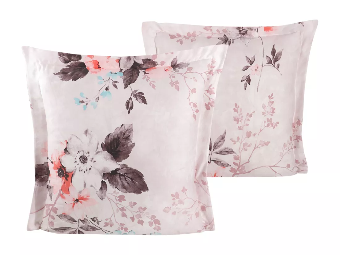 Lot de 2 Taies d'oreiller satin de coton imprimé 