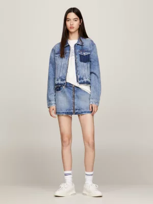 Jaqueta jeans Izzie com zíper