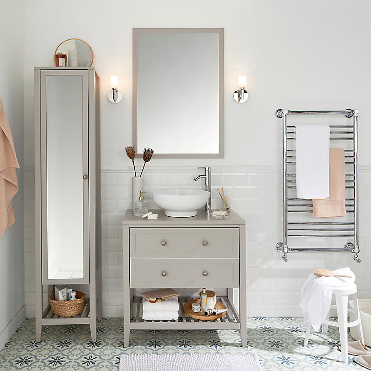 Plan de toilette GoodHome Perma taupe 80 cm