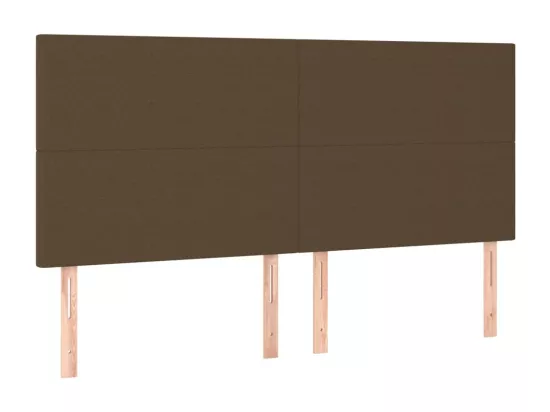 Sommier tapissier matelas et LED Marron foncé 180x200cm Tissu
