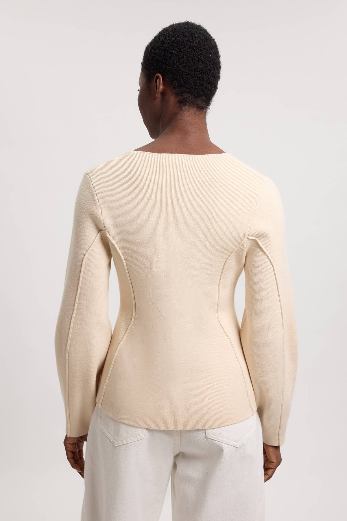KarenMillen Cardigan En Maille Aspect Laine À Manches Arrondies Volumineuses