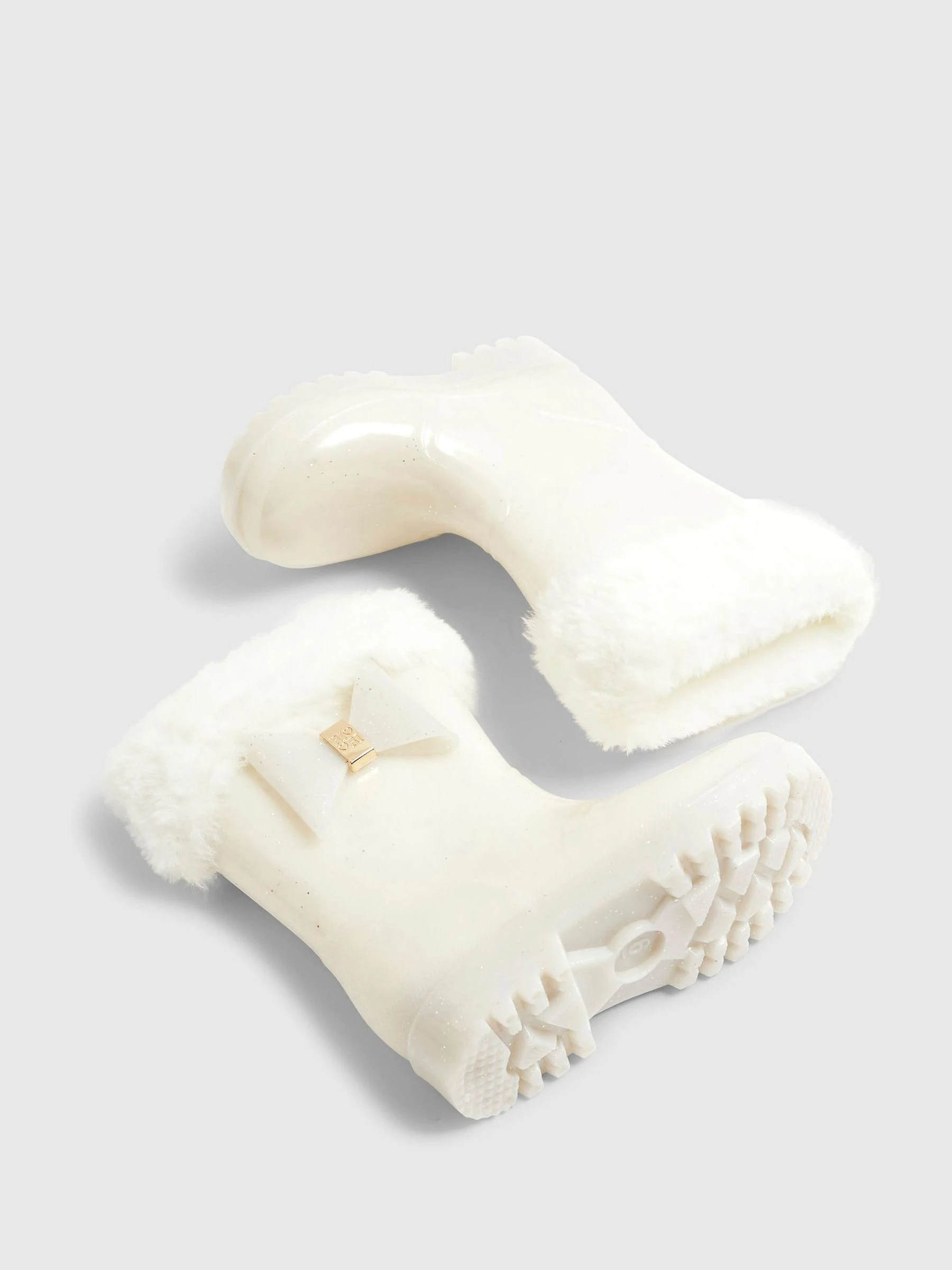 River Island Glitter Fur Cuff Bow Wellies