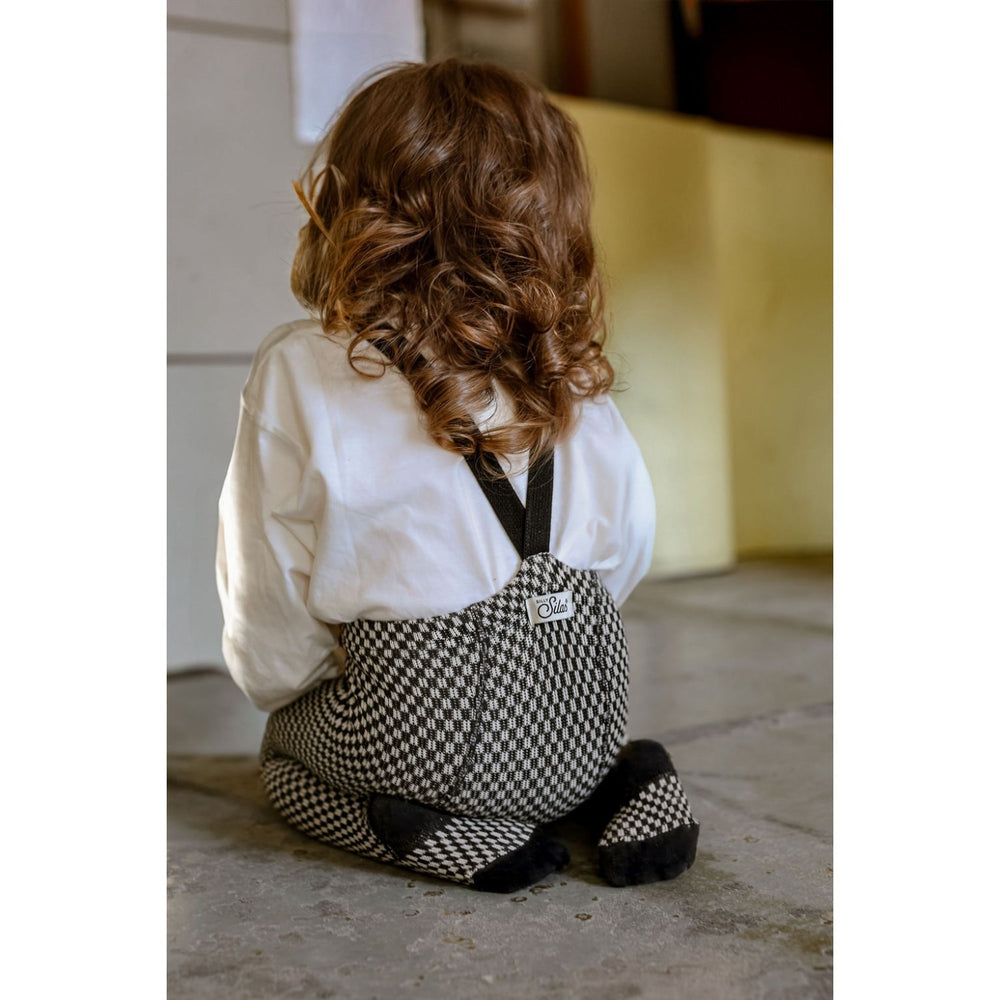 Køb Silly Silas Black X White Checked Special Footed Strømpebukser