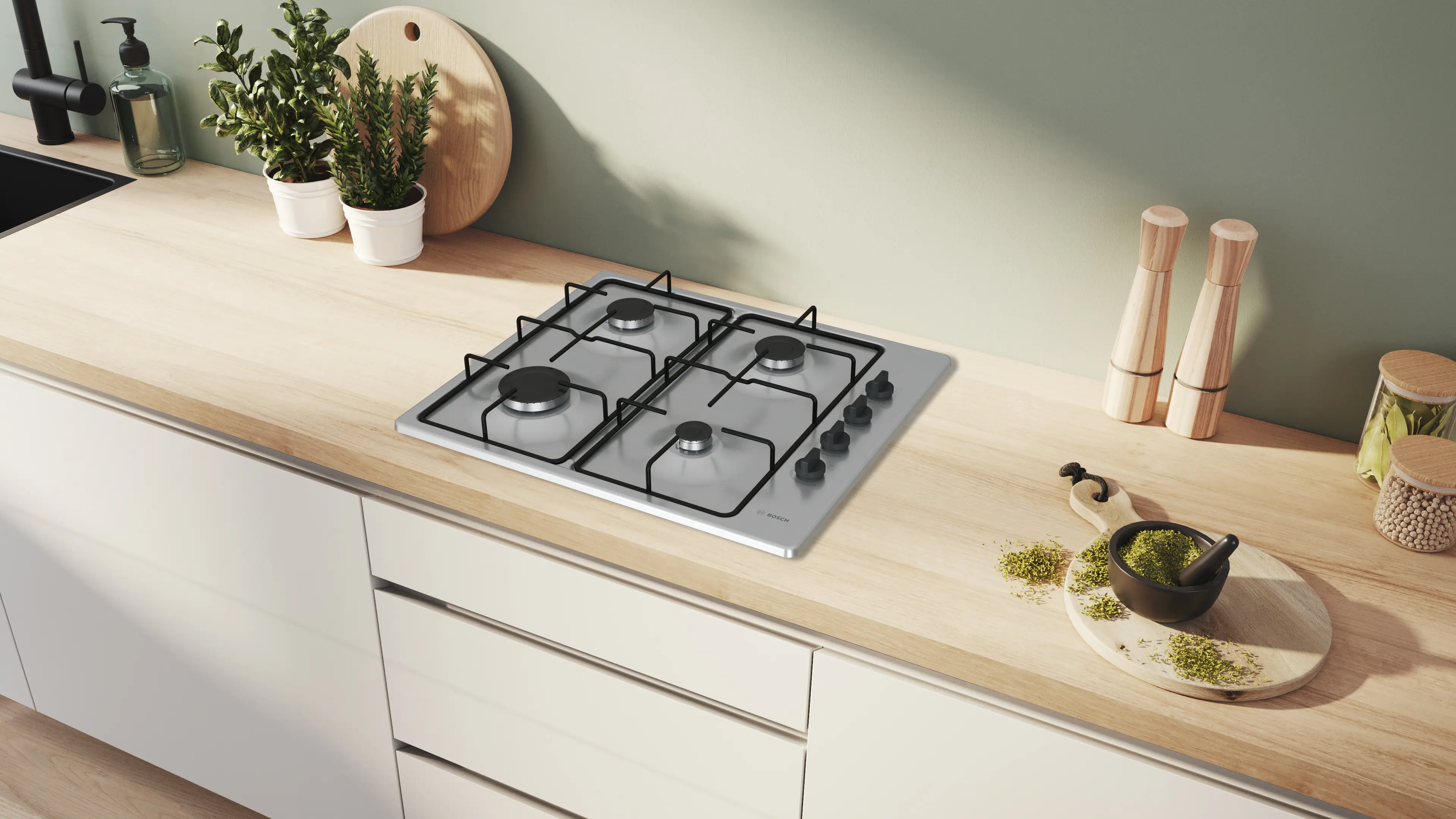 Serie 2 Gaskookplaat Inox