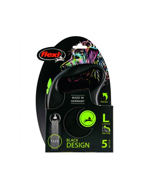 Flexi Black Design Tape L 5 m - Hondenriem