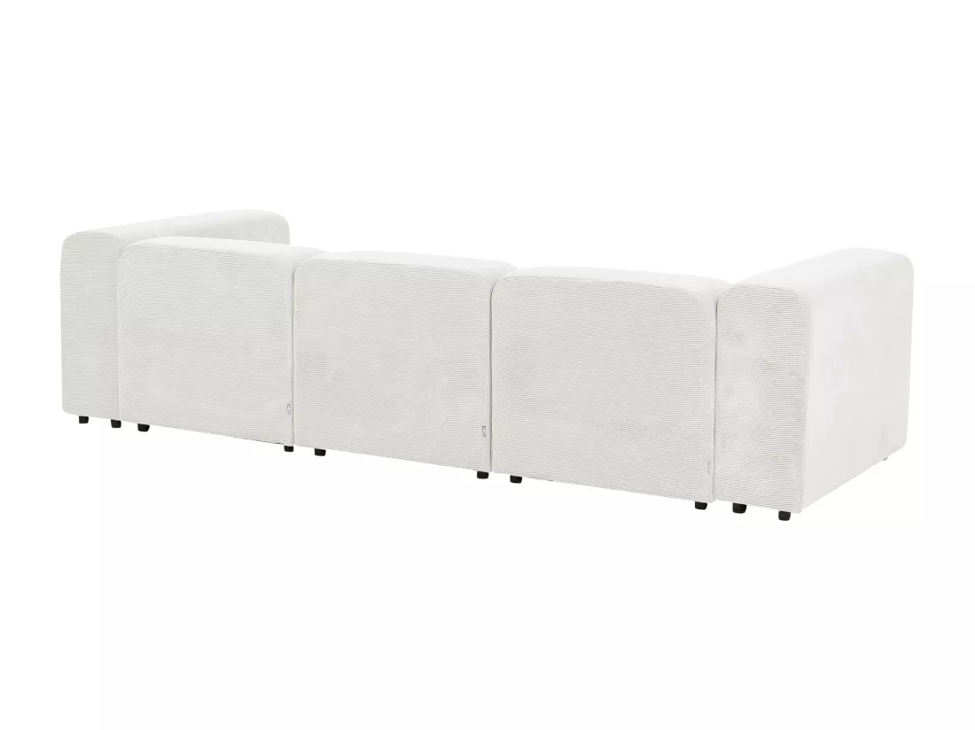 Canapé 3 places modulable avec ottoman en velours côtelé blanc FALSTERBO