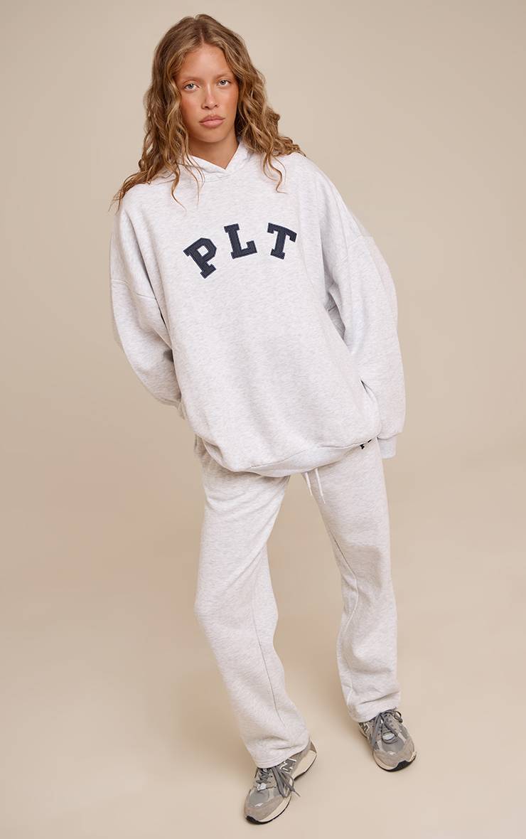Gris Cendré Jogging Large Oversize Avec Logo PLT