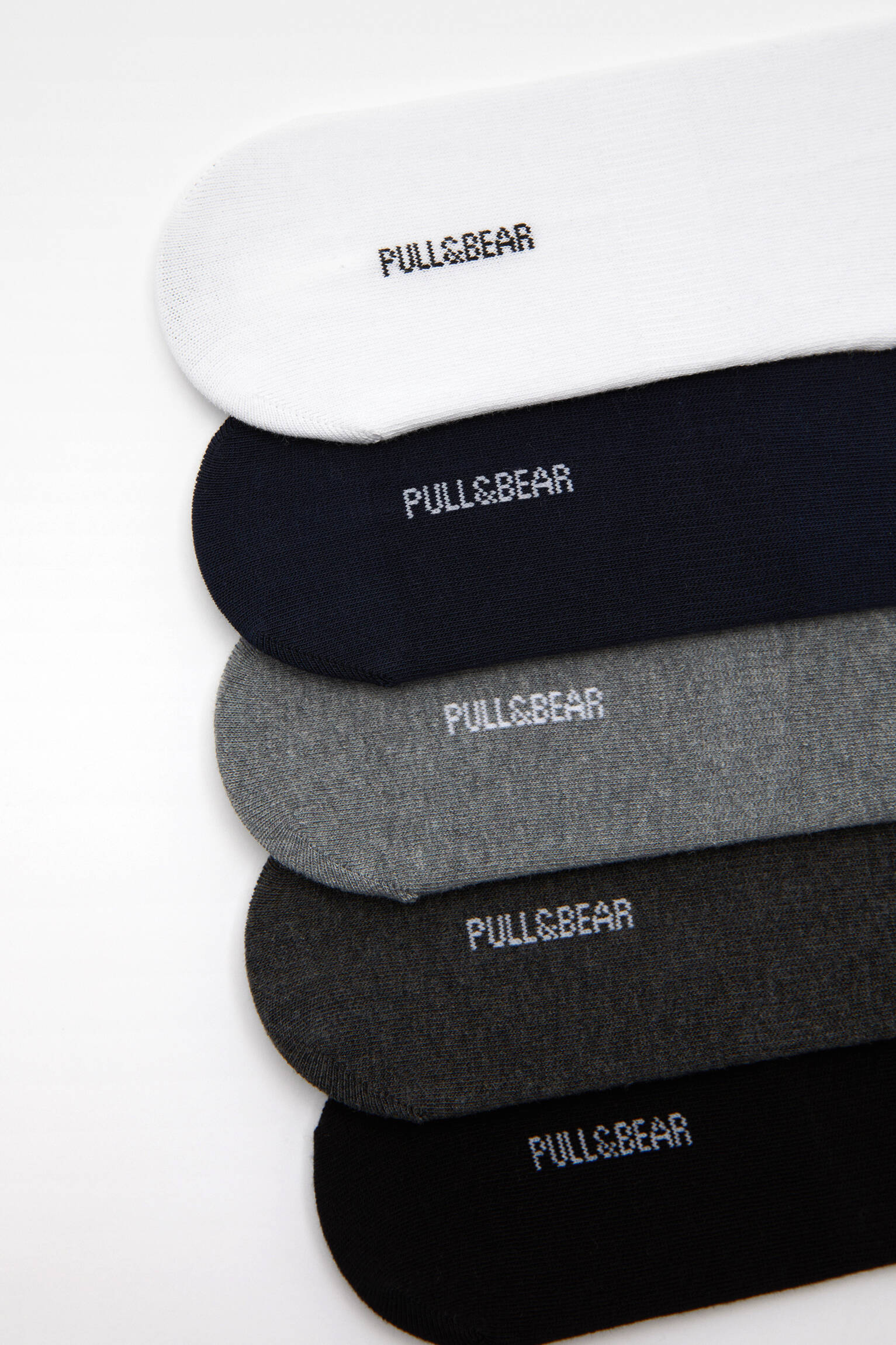Pacote com 5 pares de meias invisíveis - cores variadas