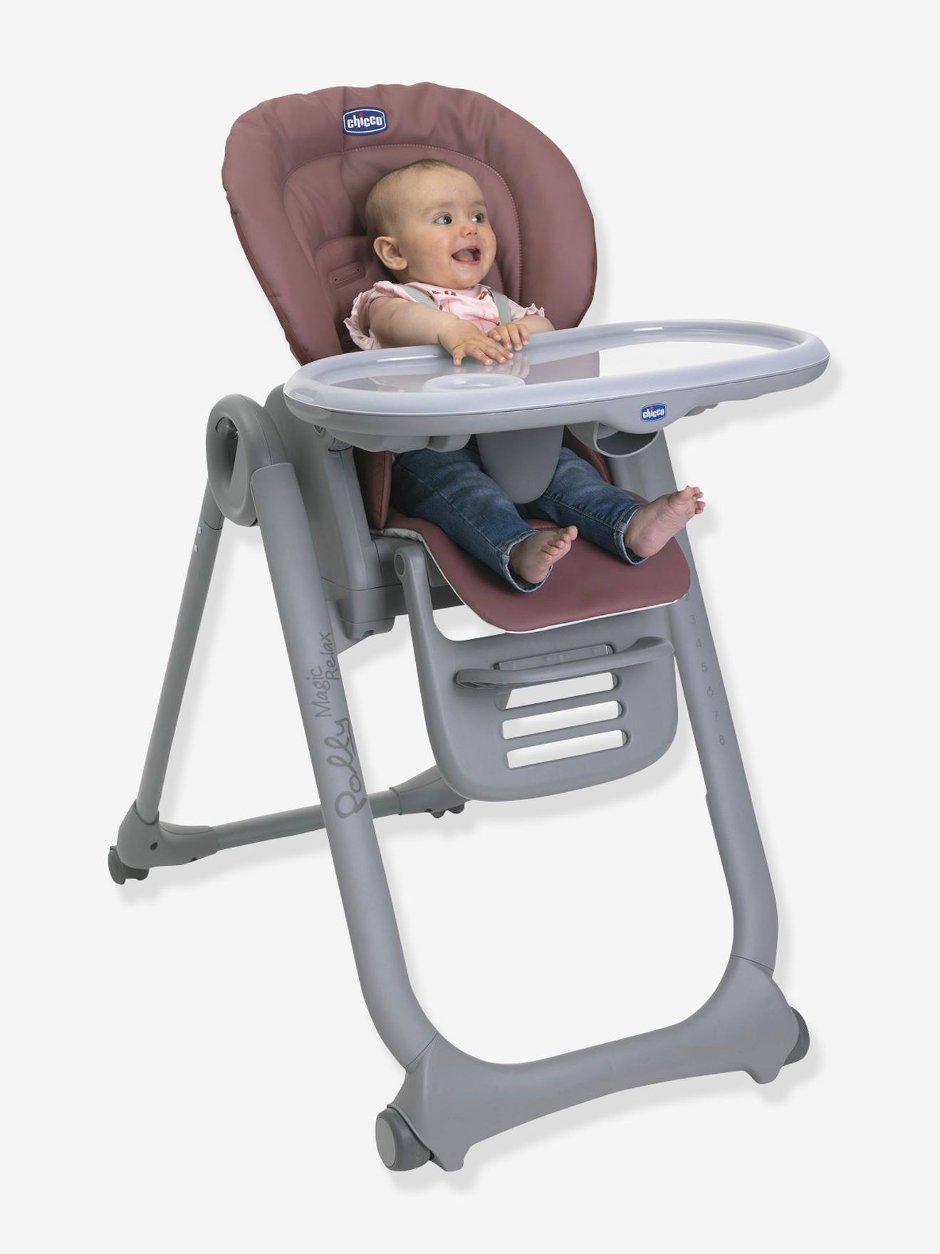 Cadeira alta CHICCO Polly Magic Relax Evolutionary, cor marrom claro suave
