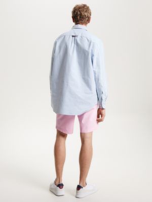 Camisa Oxford com Listras em Blocos e Corte Arquitetônico