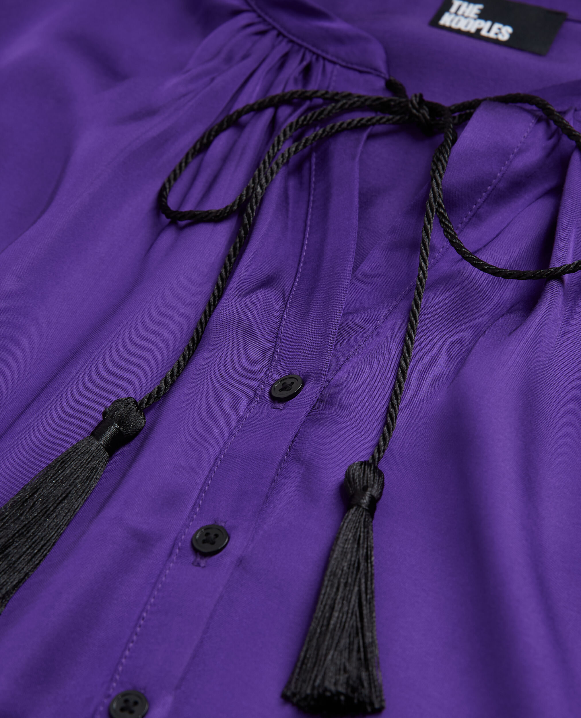 Chemise manches bouffantes violette
