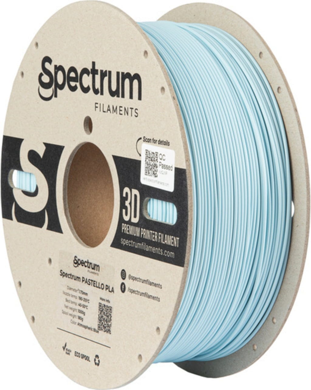Spectrum  Pastello PLA Atmospheric Blue, 1,75 mm / 1000 g    Pastellfarbenes PLA in Atmospheric Blue