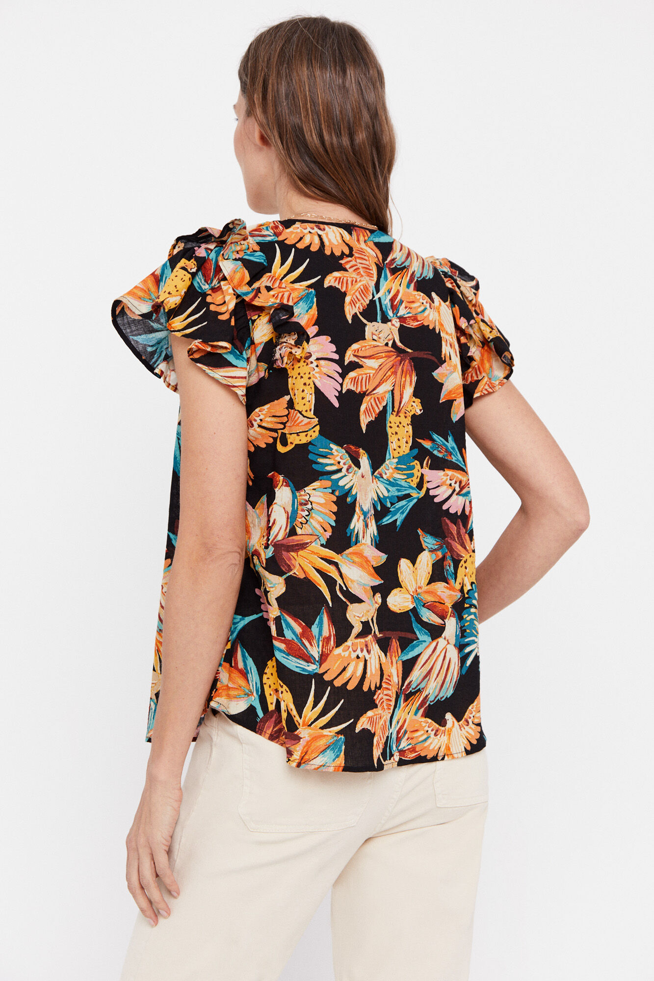 Blusa estampada - Multicolorida
