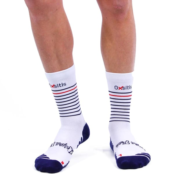 Manchon de compression OXSITIS SOCKS BBR BLANC BLEU ROUGE