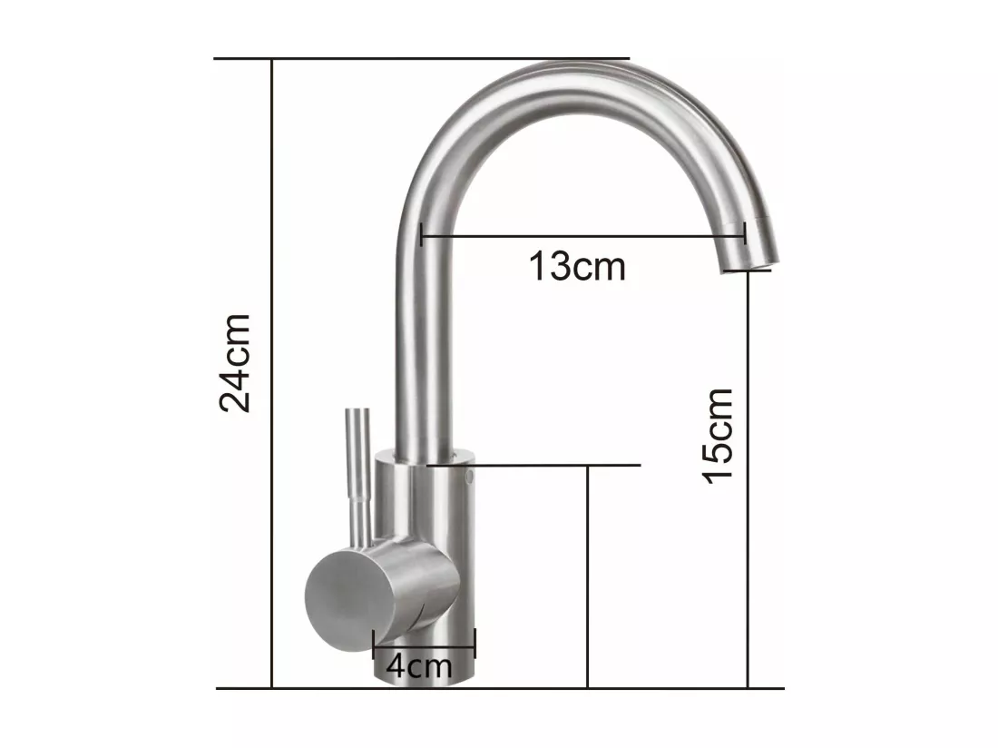 NETTLIFE robinet de cuisine robinet de lavabo de salle de bains robinet de salle de bains en acier inoxydable haute pression