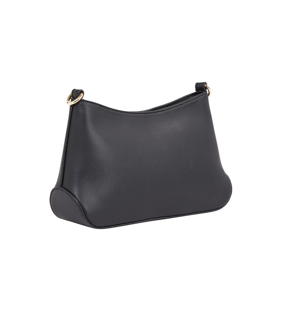 Bolsa transversal Tommy Hilfiger Staple Monogram na cor preta.